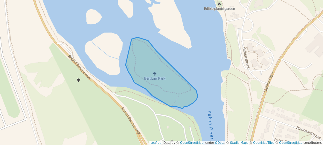 walking in Bert Law Park map in Whitehorse