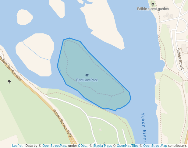 walking in Bert Law Park map in Whitehorse
