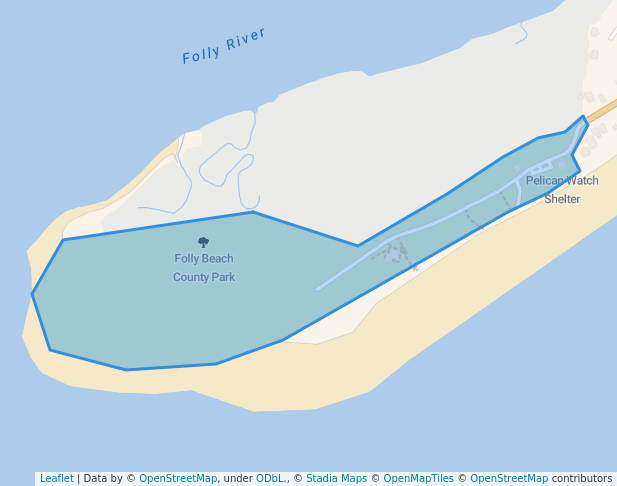 walking in Folly Beach County Park map in Folly Beach