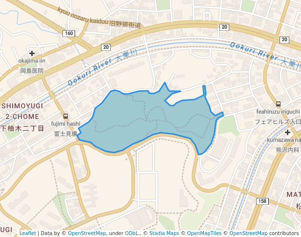 walking in 富士見台公園 map in Hachioji