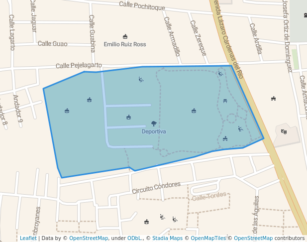 walking in Deportiva map in Heroica Cárdenas