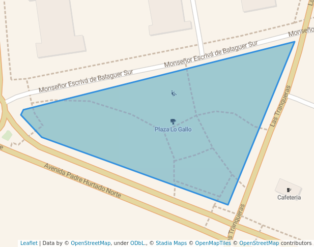 walking in Plaza Lo Gallo map in Santiago