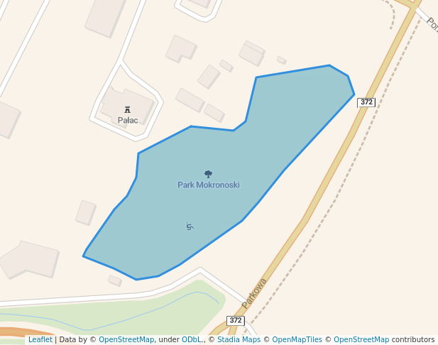 walking in Park Mokronoski map in Mokronos Dolny