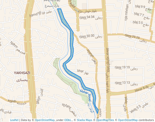 walking in پارک سیمرغ map in Rasht
