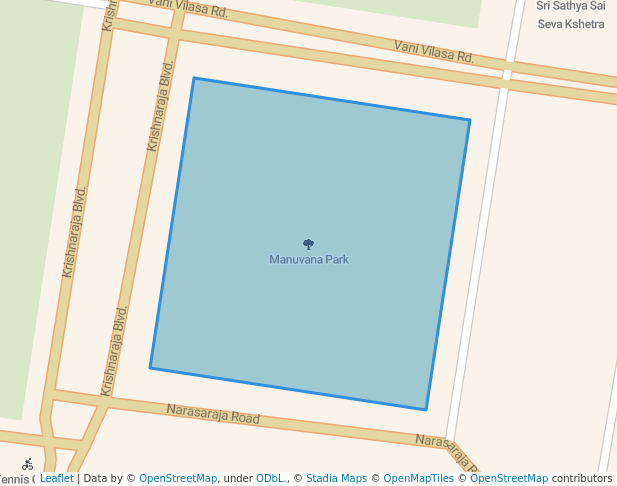 walking in Manuvana Park map in Mysuru