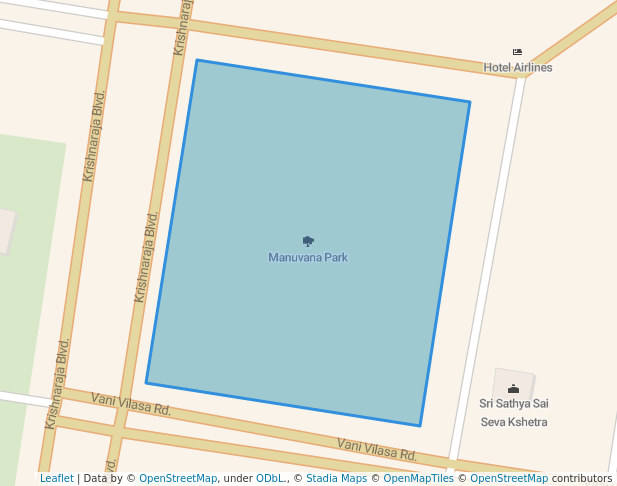 walking in Manuvana Park map in Mysuru