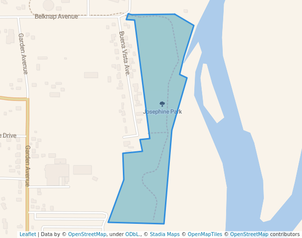 walking in Josephine Park map in Billings