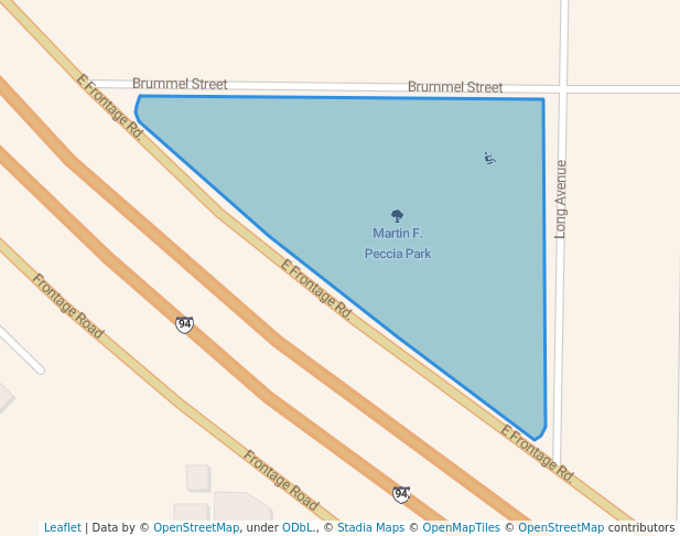 walking in Martin F. Peccia Park map in Skokie