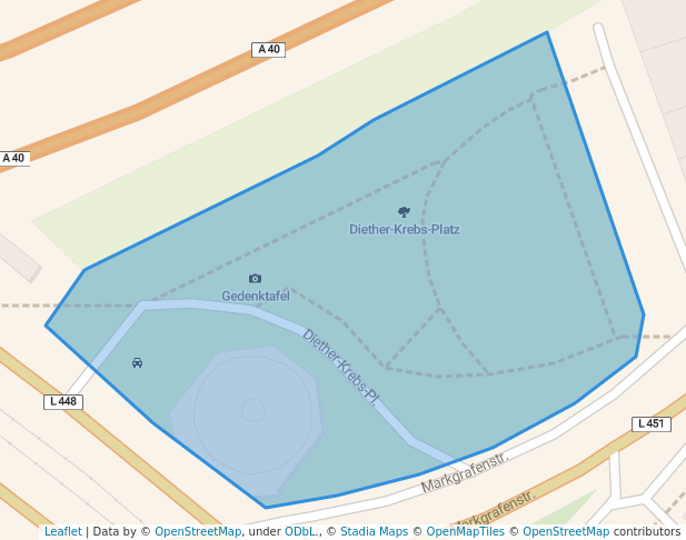 walking in Diether-Krebs-Platz map in Essen