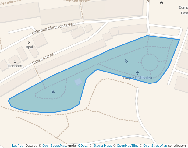 walking in Parque La Alberiza map in Valdemoro