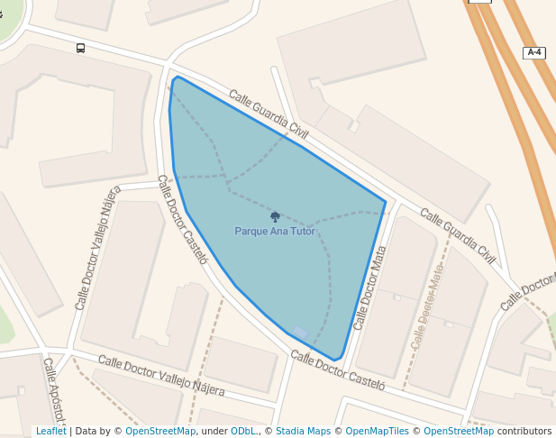 walking in Parque Ana Tutor map in Valdemoro