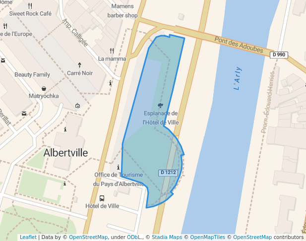 walking in Esplanade de l'Hôtel de Ville map in Albertville