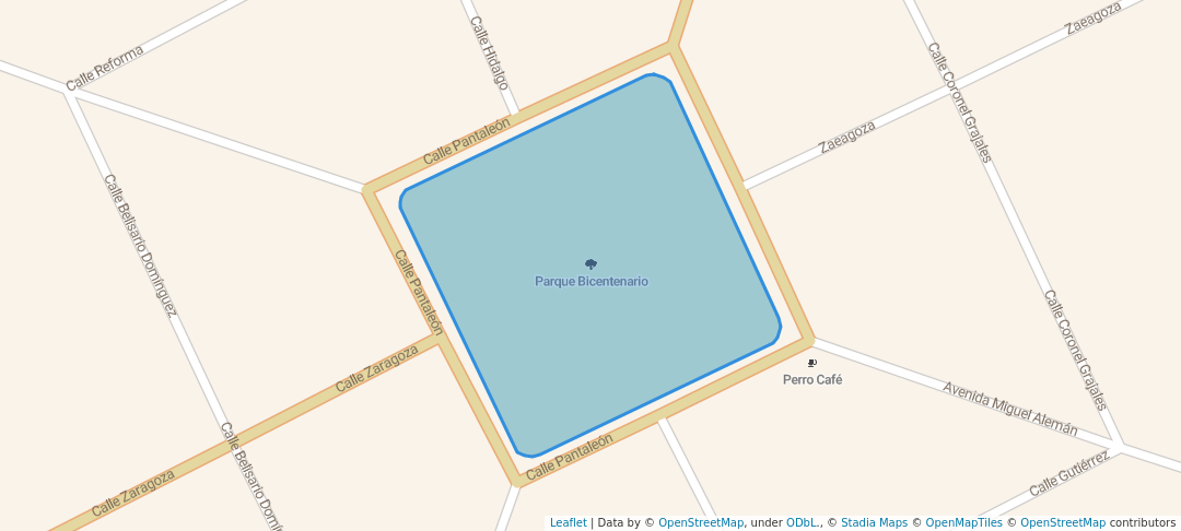 walking in Parque Bicentenario map in Comitán de Domínguez