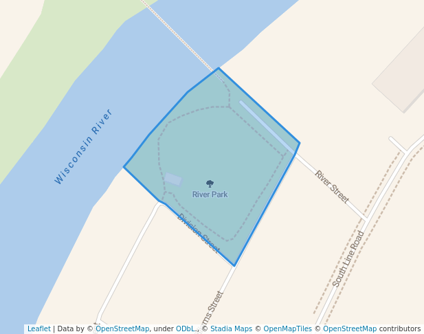 walking in River Park map in Rothschild