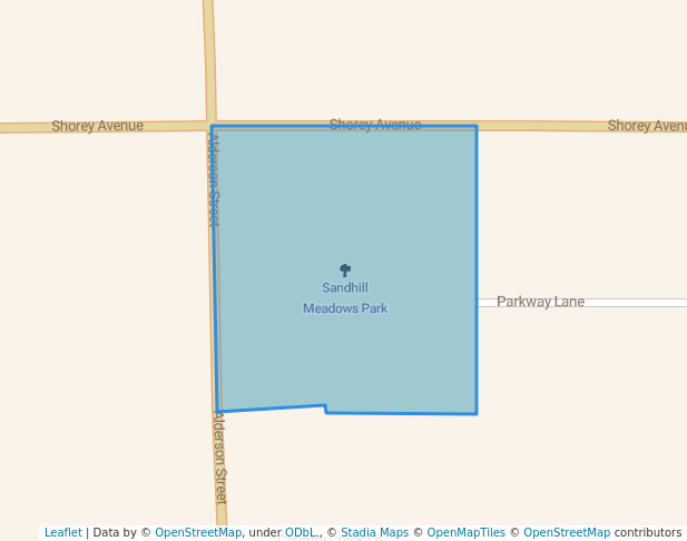 walking in Sandhill Meadows Park map in Schofield