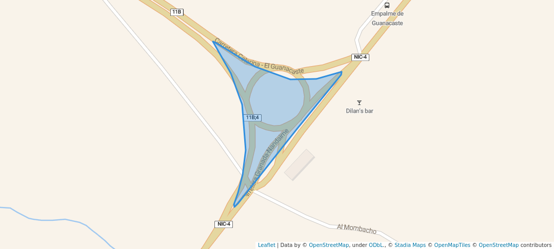 walking in Plazoleta Guanacaste map in Comarca El Guanacaste