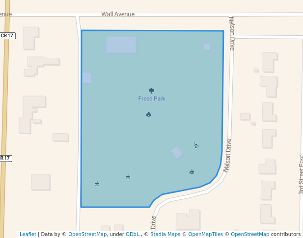 walking in Freed Park map in Horace