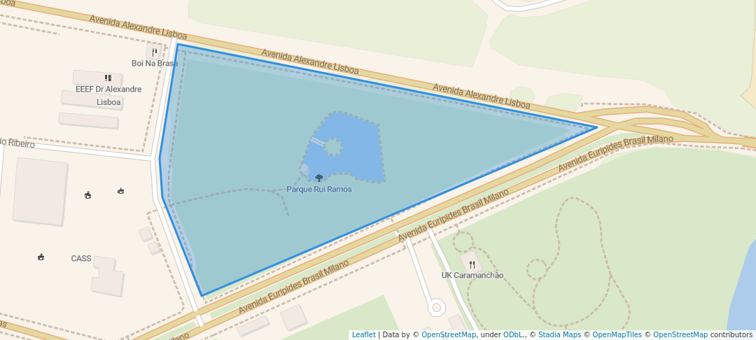 walking in Parque Rui Ramos map in Alegrete