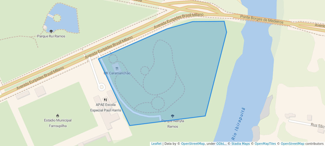 walking in Parque Nehyta Ramos map in Alegrete