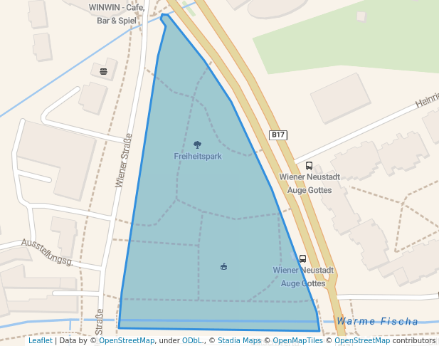 walking in Freiheitspark map in Wiener Neustadt