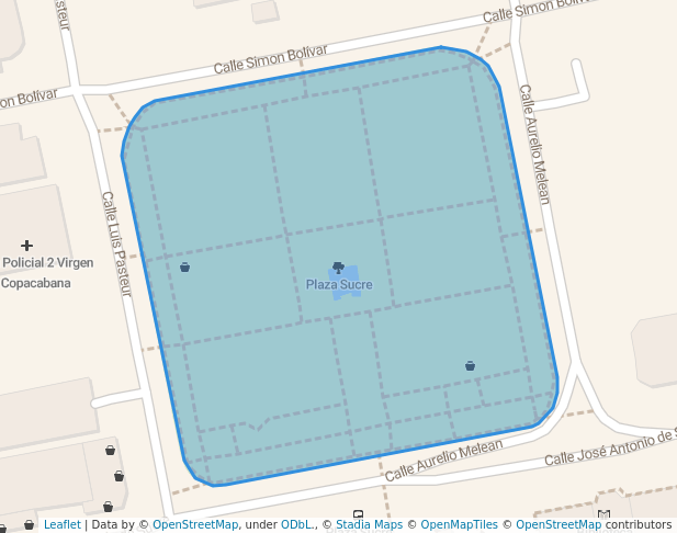 walking in Plaza Sucre map in Cochabamba