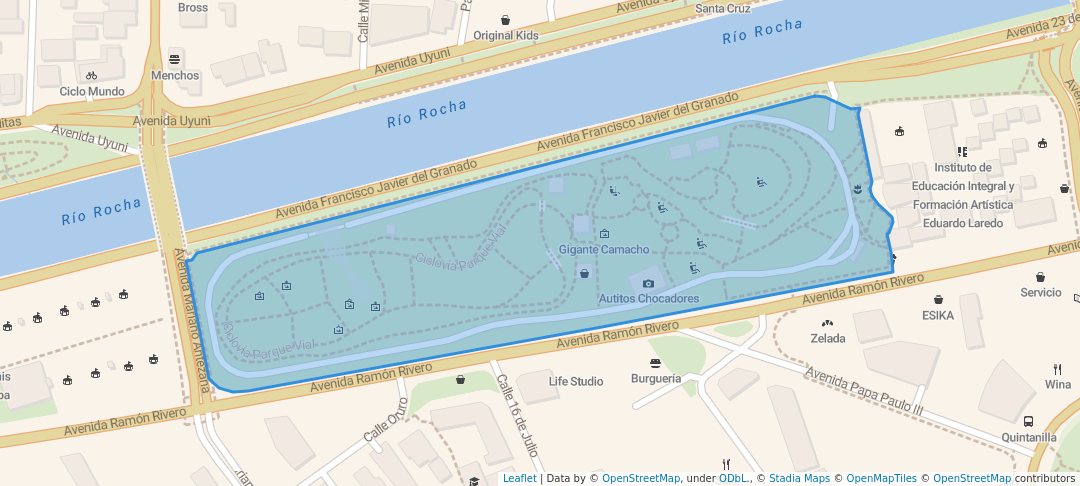 walking in Parque de Educación Vial map in Cochabamba
