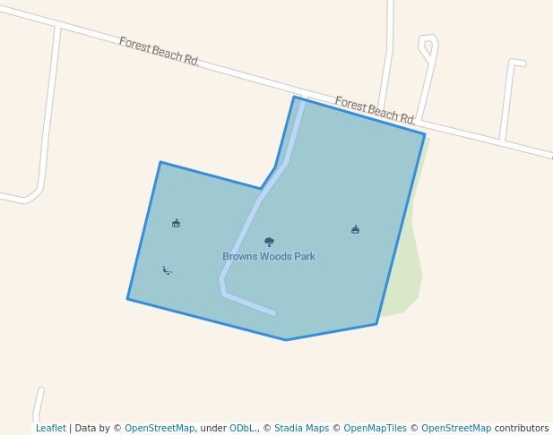 walking in Browns Woods Park map in Annapolis