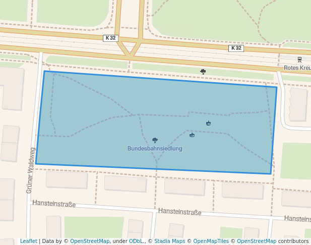 walking in Bundesbahnsiedlung map in Kassel