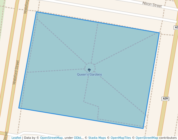 walking in Queen's Gardens map in Shepparton