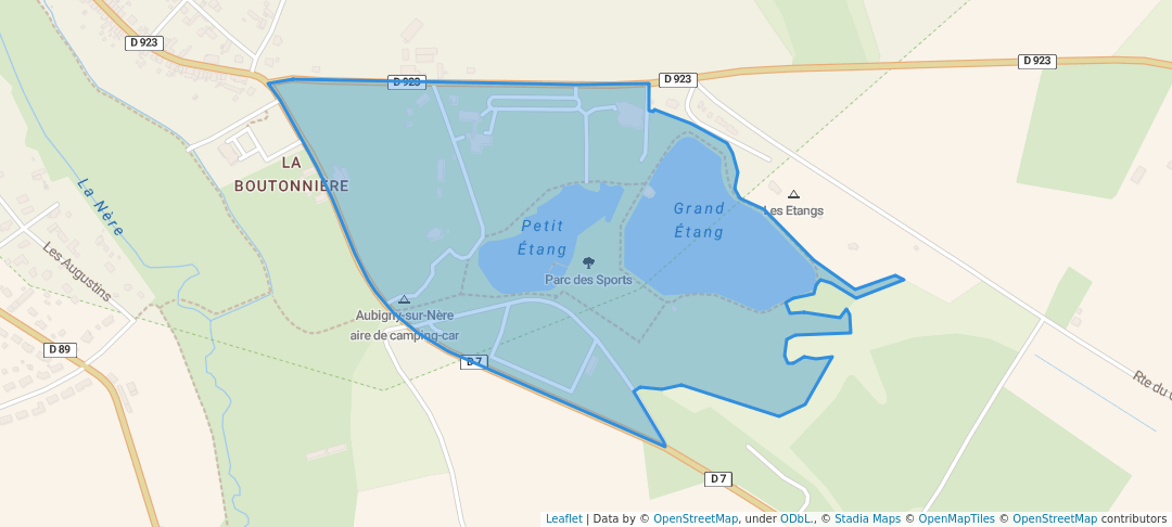 walking in Parc des Sports map in Aubigny-sur-Nère