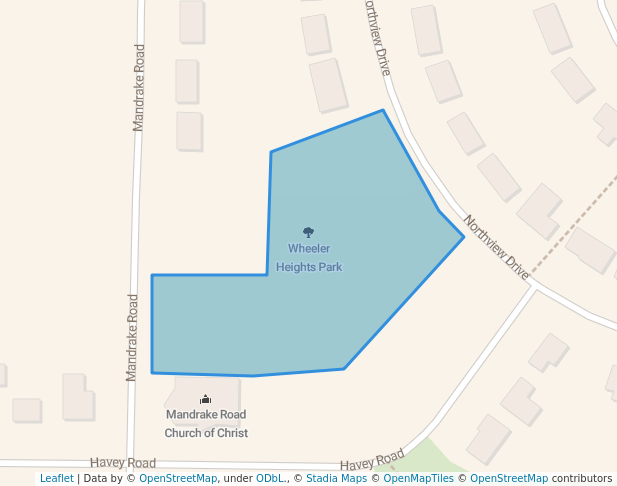 walking in Wheeler Heights Park map in Madison