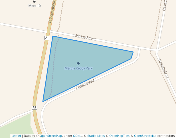 walking in Martha Kebby Park map in Eden