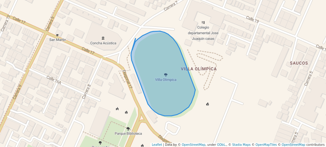 walking in Villa Olímpica map in Chía