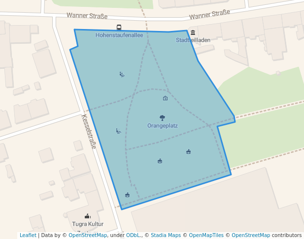 walking in Orangeplatz map in Gelsenkirchen