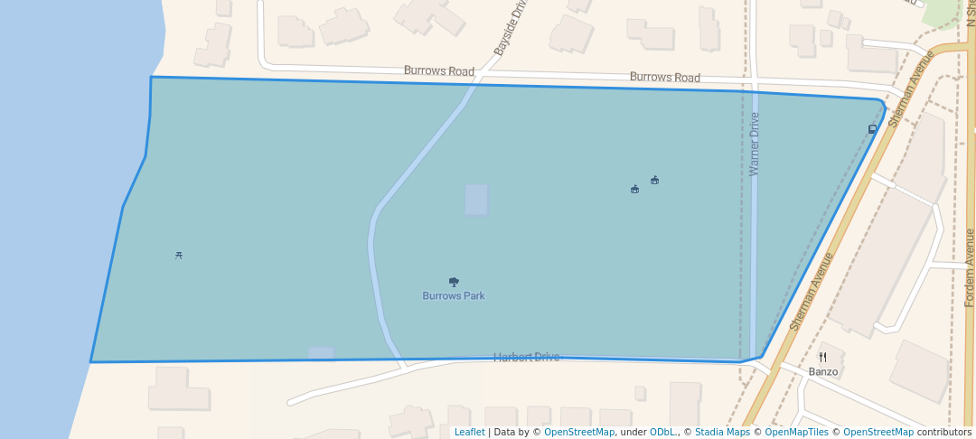 walking in Burrows Park map in Madison