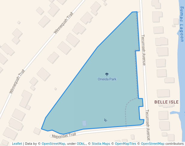 walking in Oneida Park map in Monona