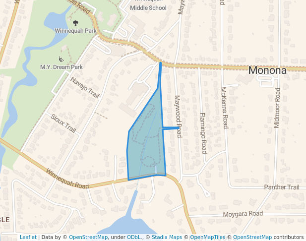 walking in Maywood Park map in Monona