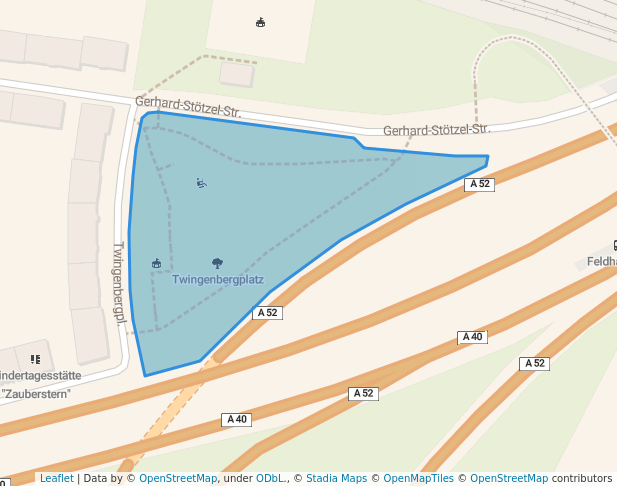 walking in Twingenbergplatz map in Essen