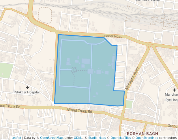 walking in Khusrau Bagh map in Prayagraj
