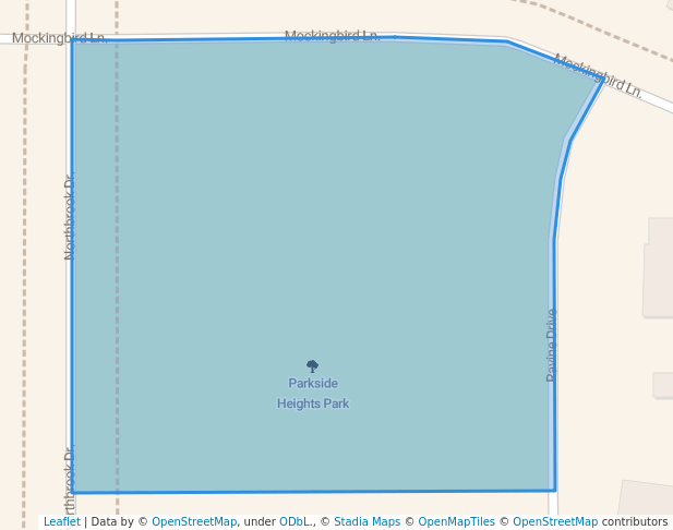 walking in Parkside Heights Park map in Middleton