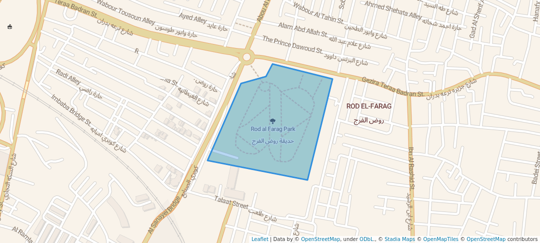 walking in Rod al Farag Park map in Cairo