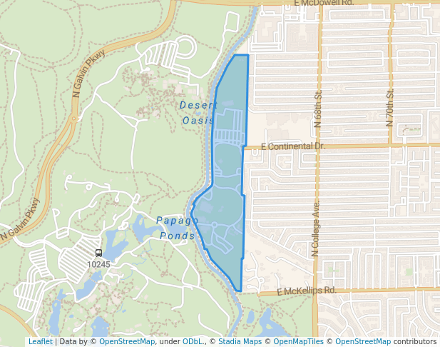 walking in PERA Club map in Tempe