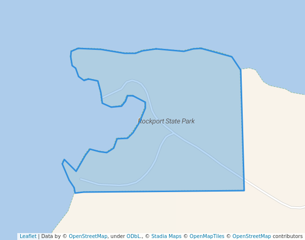 walking in Rockport State Park map in Alpena
