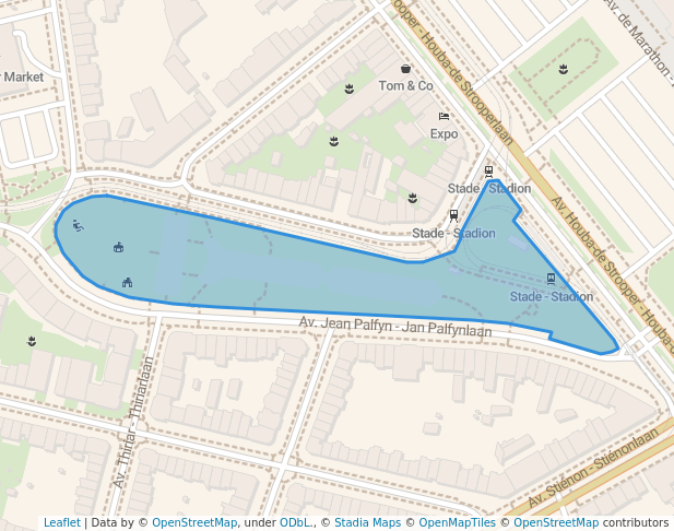 walking in Square Palfyn - Palfynsquare map in Brussel