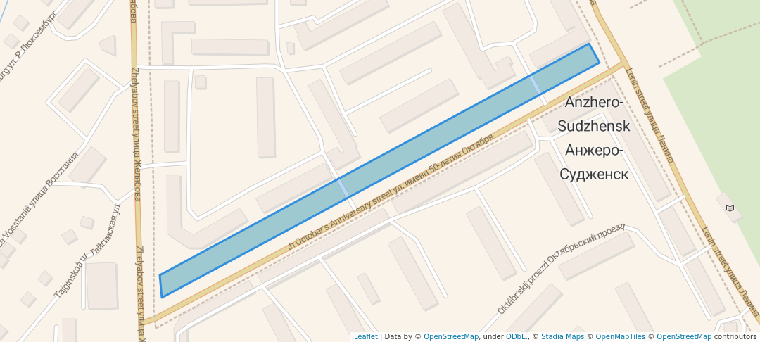 walking in Сквер map in Anzhero-Sudzhensk