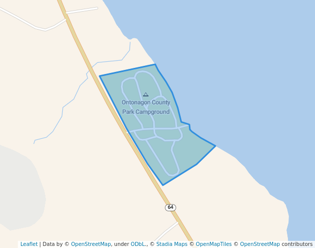 walking in Ontonagon County Park map in Bergland
