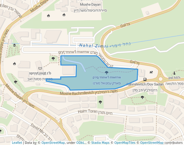 walking in פארק עמנואל מורנו map in Jerusalem