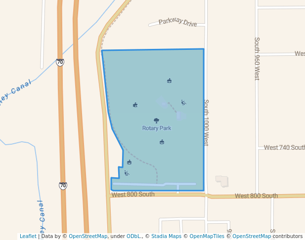 walking in Rotary Park map in Richfield