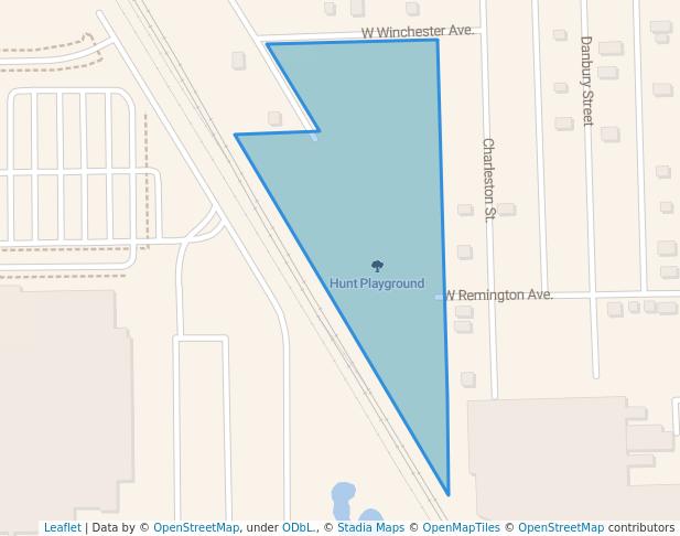 walking in Hunt Playground map in Highland Park