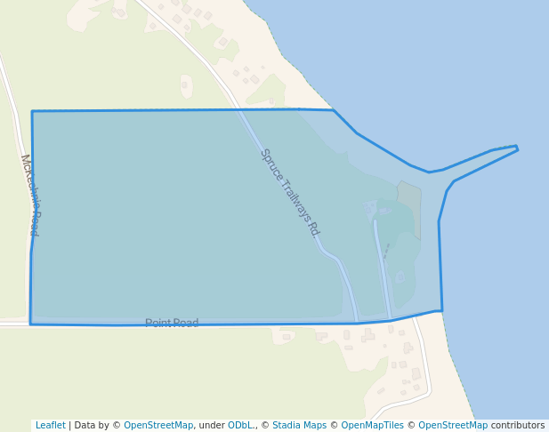 walking in Sturgeon Point State Park map in Harrisville